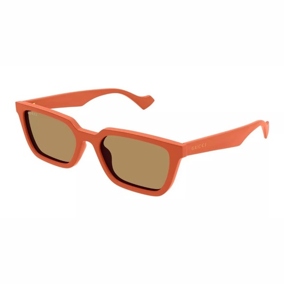 NEW GUCCI ORANGE BROWN WOMEN SUNGLASSES GUCCI CAT EYE ORANGE SUNGLASSES - Picture 2 of 4